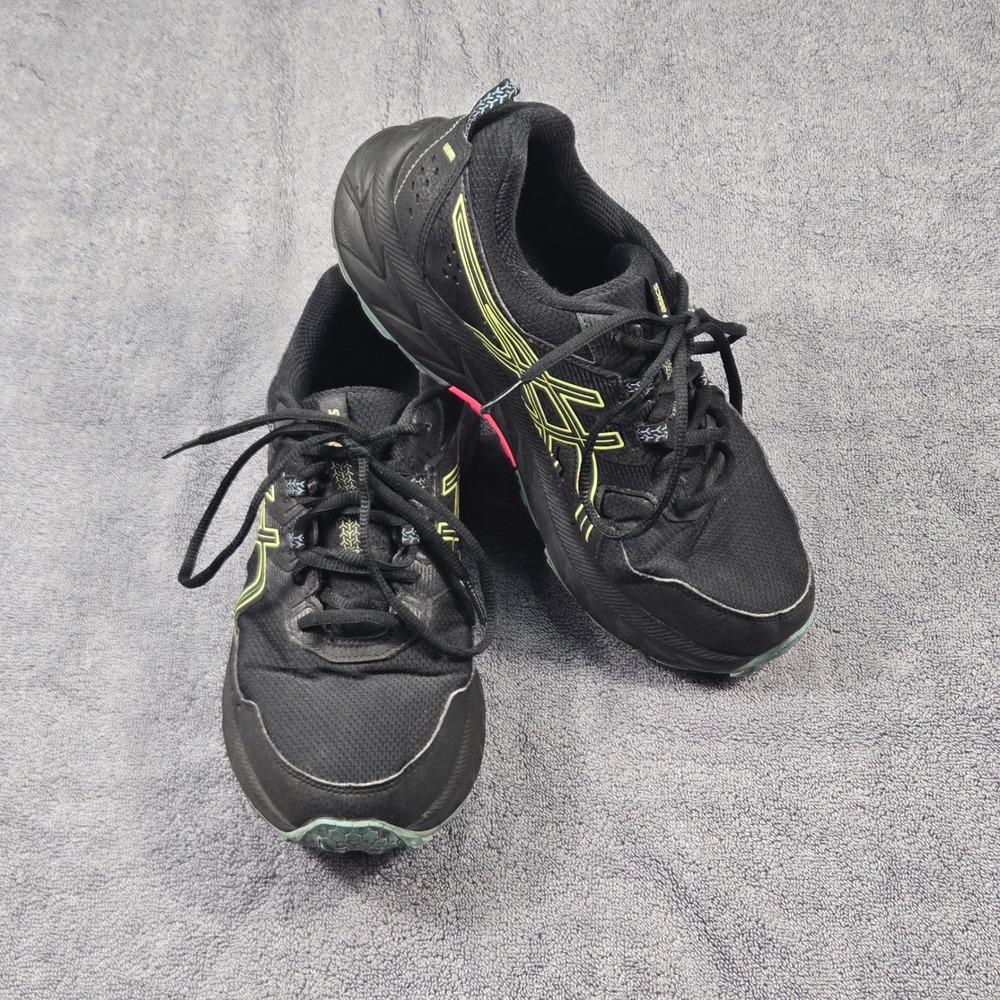 ASICS Gel-Venture 9 Waterproof‎ Women 9 Black Lime Green 1012B519 Good Condition